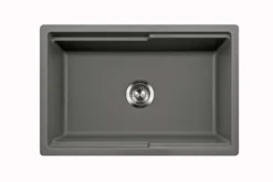Houzer Quartztone 30 inch Slate Apron Front Farmhouse Granite Workstation Kitchen Sink with Accessories- Granite Composite, W-130 SLATE-C