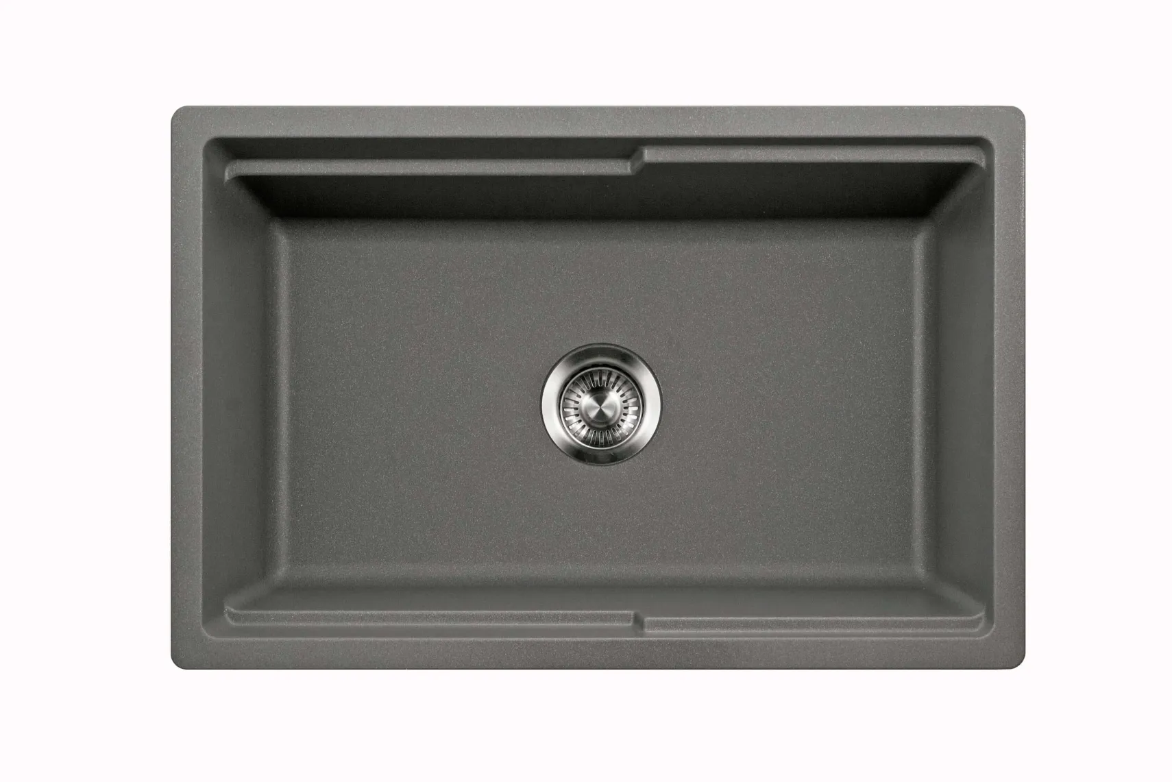 Houzer Quartztone 30 inch Slate Apron Front Farmhouse Granite Workstation Kitchen Sink with Accessories- Granite Composite, W-130 SLATE-C