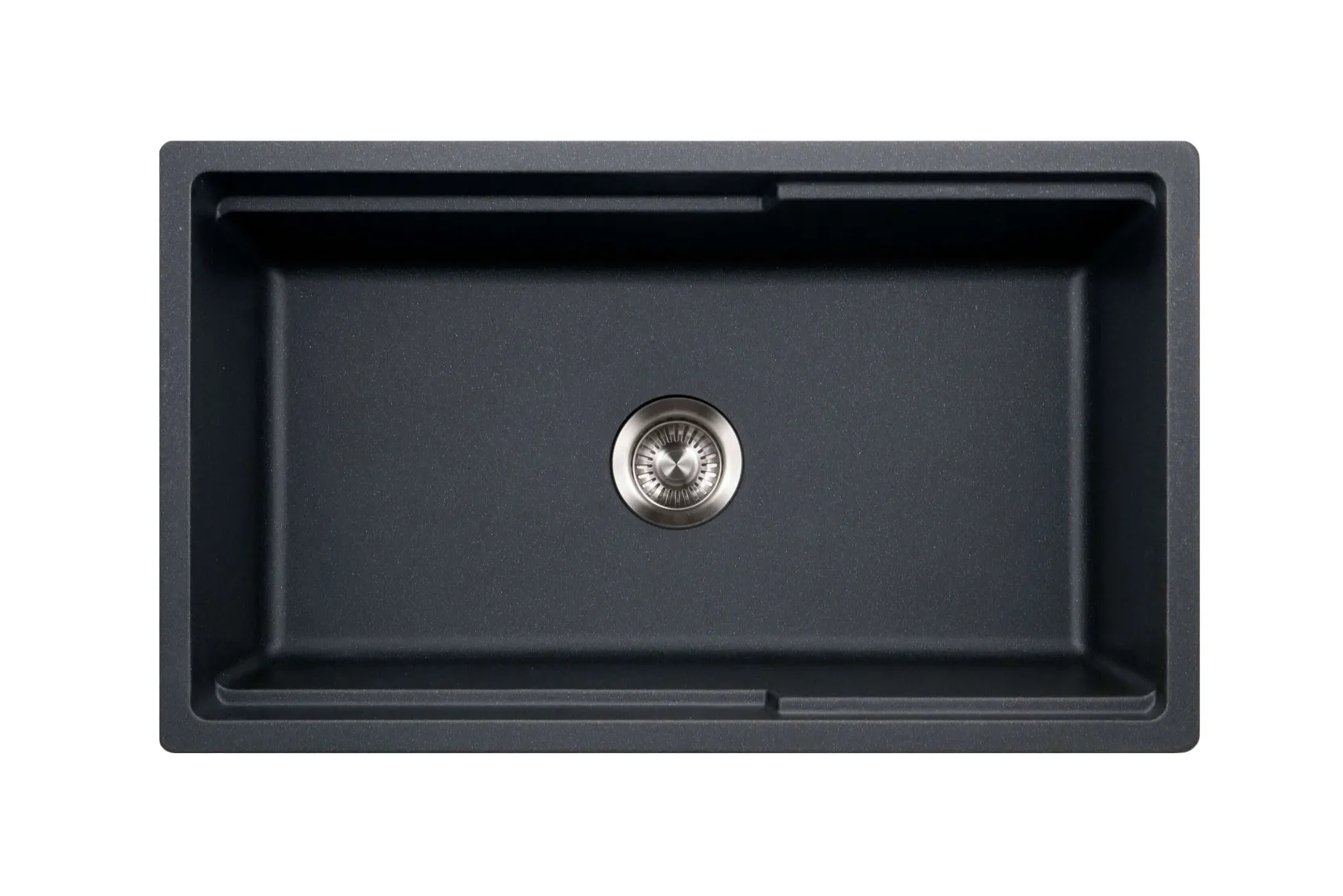 Houzer Quartztone 33" Midnite Apron Front Farmhouse Granite Composite Workstation Kitchen Sink with Accessories - W-133 MIDNITE-C