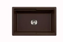 Houzer Quartztone 30" Mocha Apron Front Farmhouse Granite Composite Workstation Kitchen Sink with Accessories - W-130 MOCHA-C