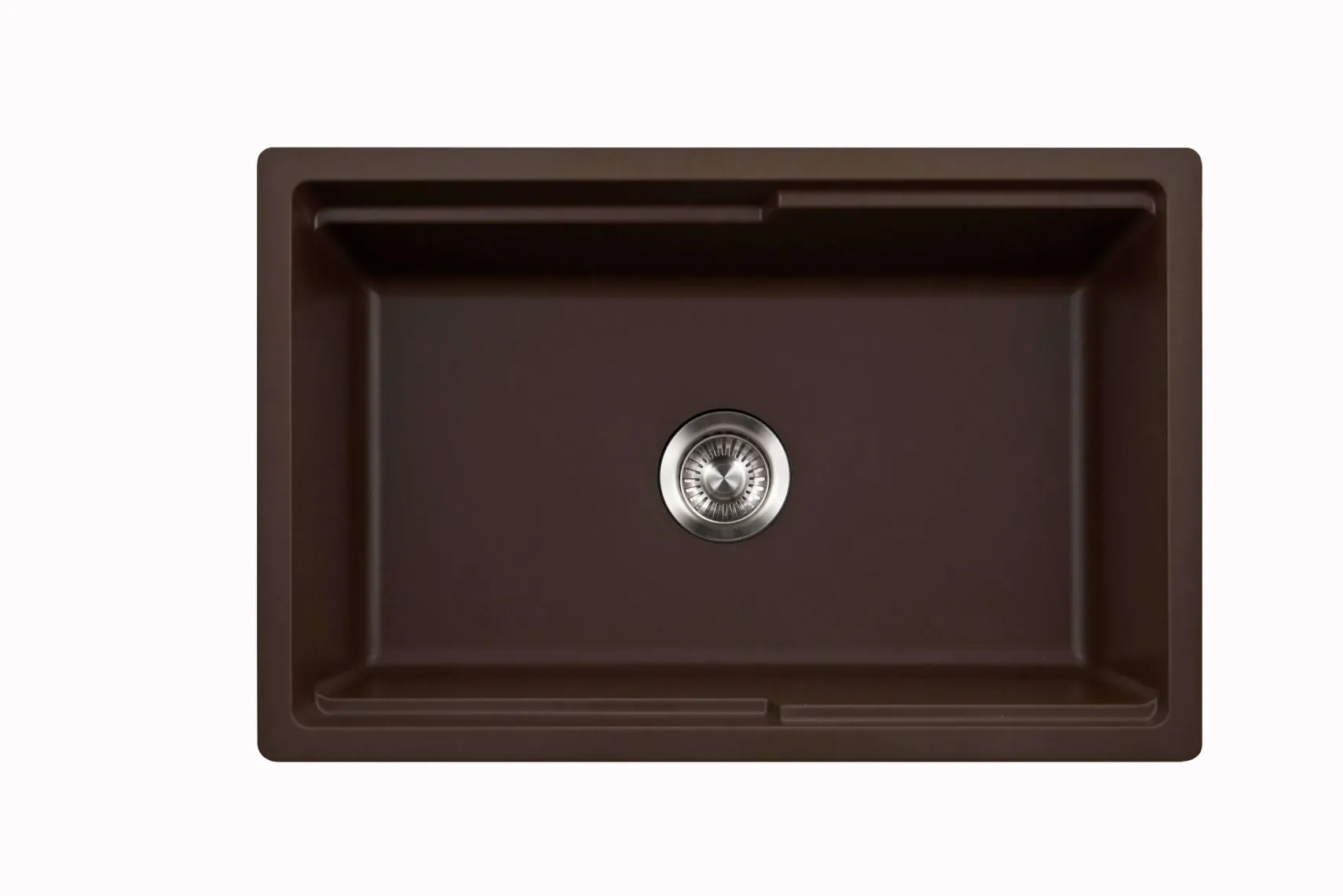 Houzer Quartztone 30" Mocha Apron Front Farmhouse Granite Composite Workstation Kitchen Sink with Accessories - W-130 MOCHA-C