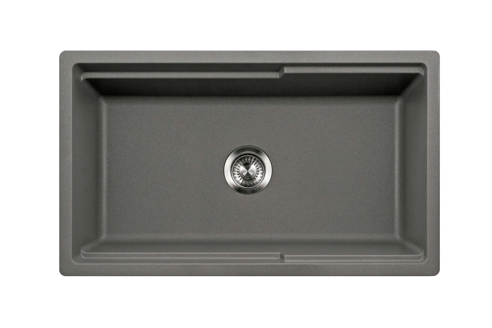 Houzer Quartztone 33" Slate Apron Front Farmhouse Granite Composite Workstation Kitchen Sink with Accessories - W-133 SLATE-C
