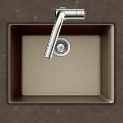 Houzer Quartztone 18" Undermount Granite Kitchen Sink, Taupe, G-100U Taupe
