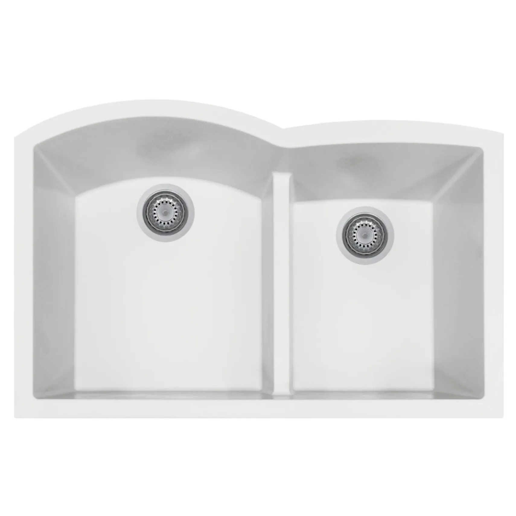 Houzer Quartztone 33" Undermount Granite Kitchen Sink, 60/40 Double Bowl, Cloud, P-175U Cloud