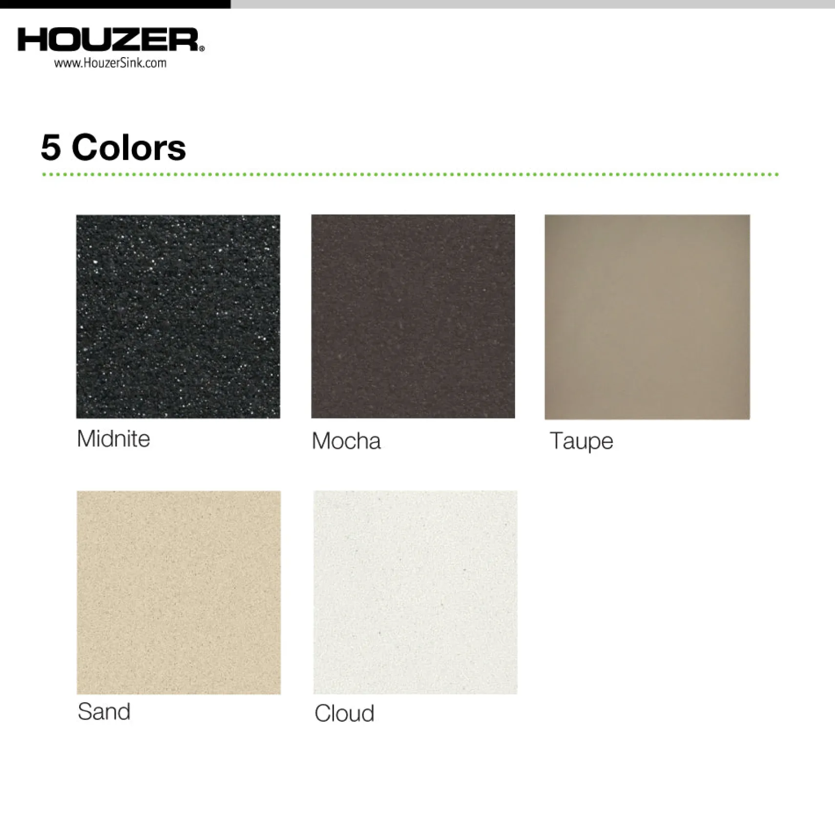 Houzer Quartztone 33" Undermount Granite Kitchen Sink, 60/40 Double Bowl, Cloud, P-175U Cloud