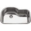 Houzer 32" Stainless Steel Undermount Gourmet Single Bowl Kitchen Sink, 18 Gauge, MH-3200-1