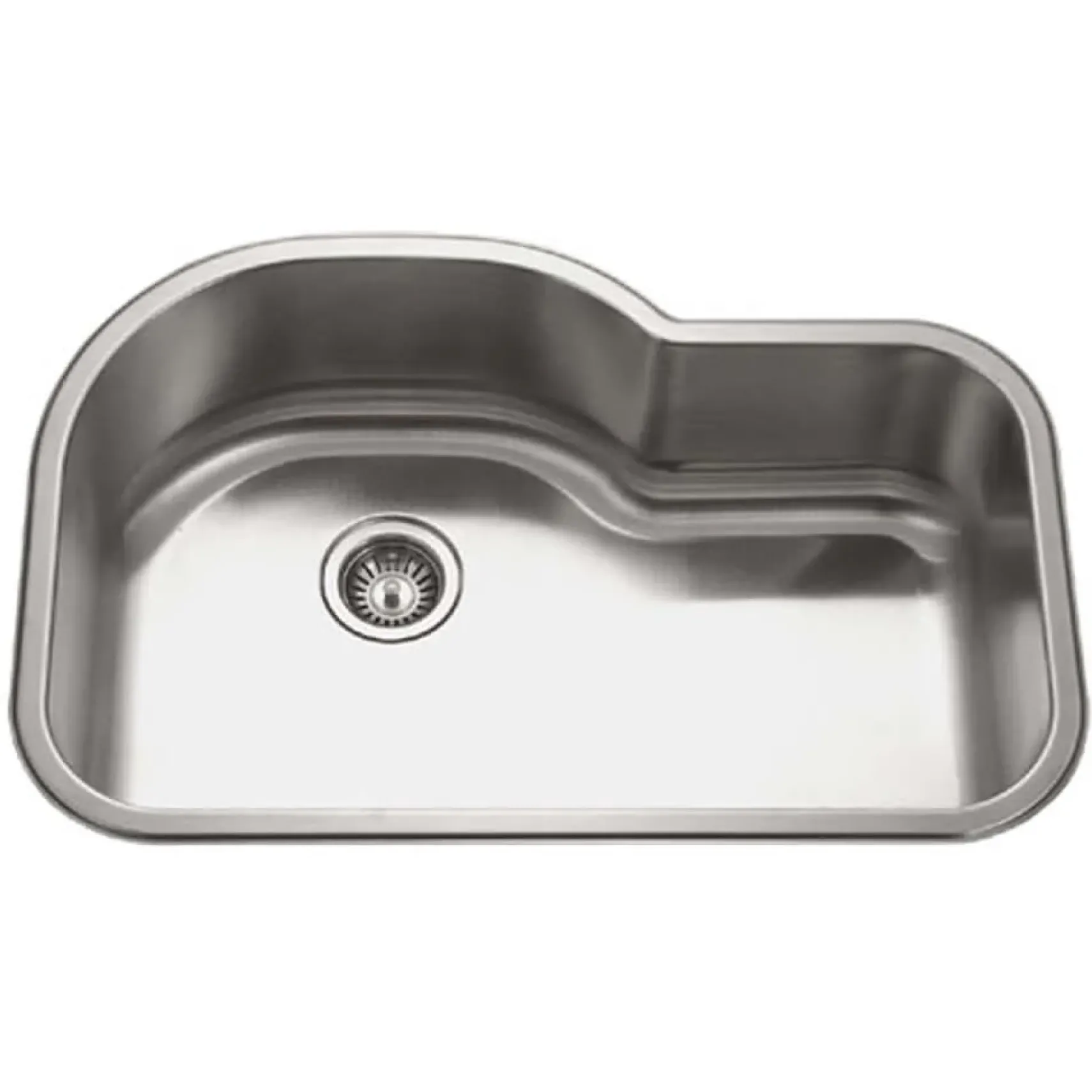 Houzer 32" Stainless Steel Undermount Gourmet Single Bowl Kitchen Sink, 18 Gauge, MH-3200-1