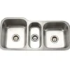 Houzer 40" Stainless Steel Undermount Triple Bowl Kitchen Sink, 18 Gauge, MGT-4120-1