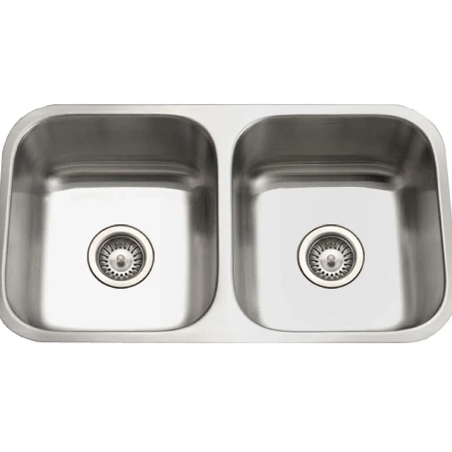 Houzer 31" Stainless Steel Undermount 50/50 Double Bowl Kitchen Sink, 18 Gauge, STD-2100-1