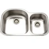 Houzer 33" Stainless Steel Undermount 70/30 Double Bowl Kitchen Sink, 18 Gauge, MC-3210SR-1