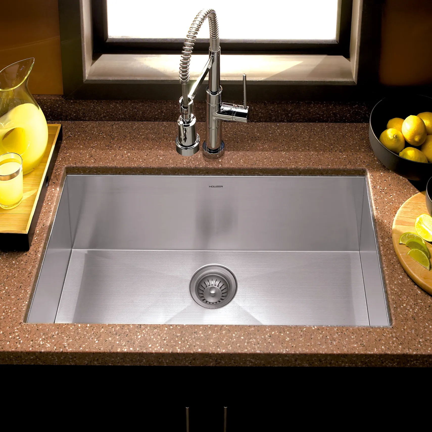 Houzer 32" Stainless Steel Undermount Single Bowl Kitchen Sink, 18 Gauge, CTG-3200