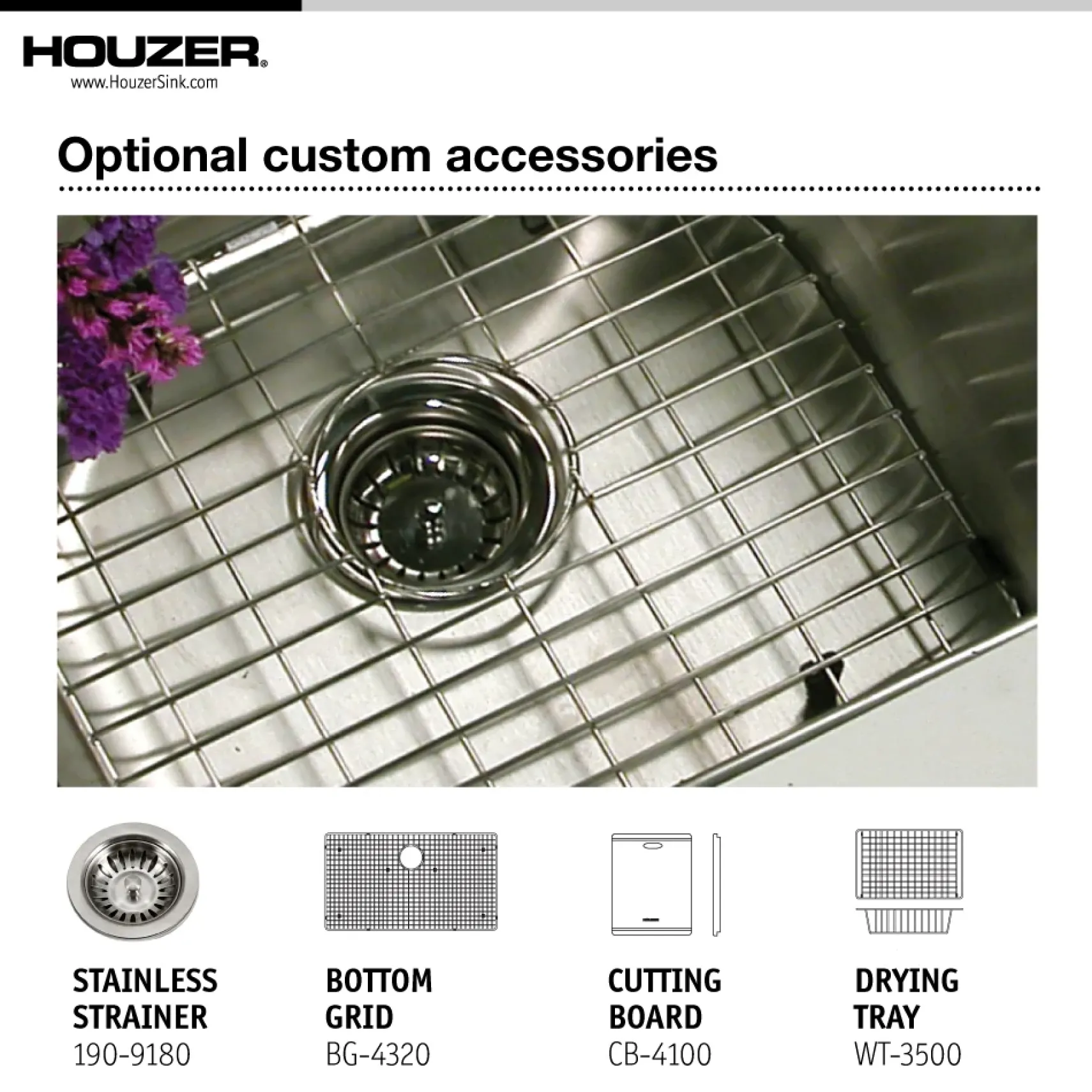 Houzer 32" Stainless Steel Undermount Single Bowl Kitchen Sink, 18 Gauge, CTG-3200