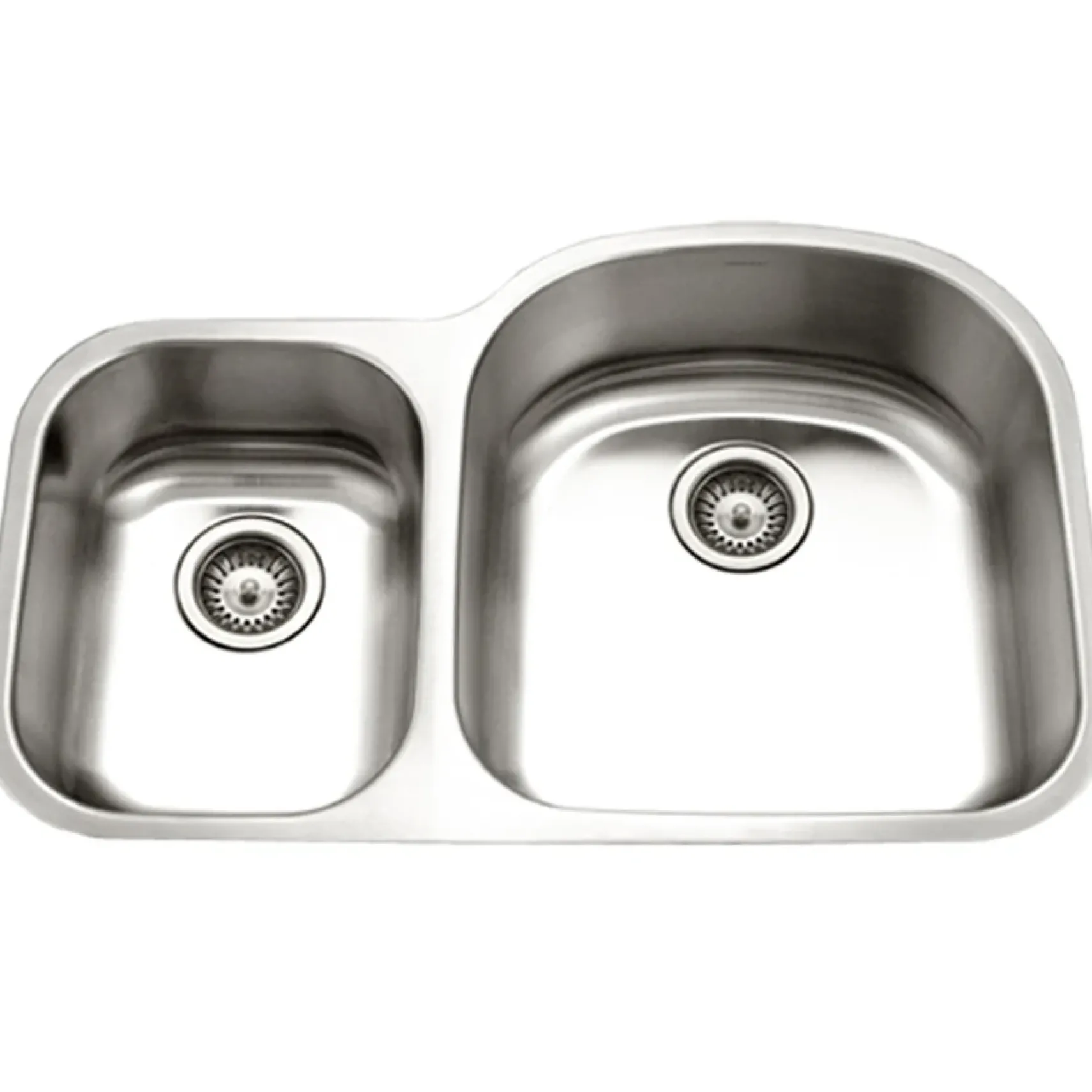 Houzer 32" Stainless Steel Undermount 70/30 Double Bowl Kitchen Sink, 18 Gauge, STC-2200SL-1