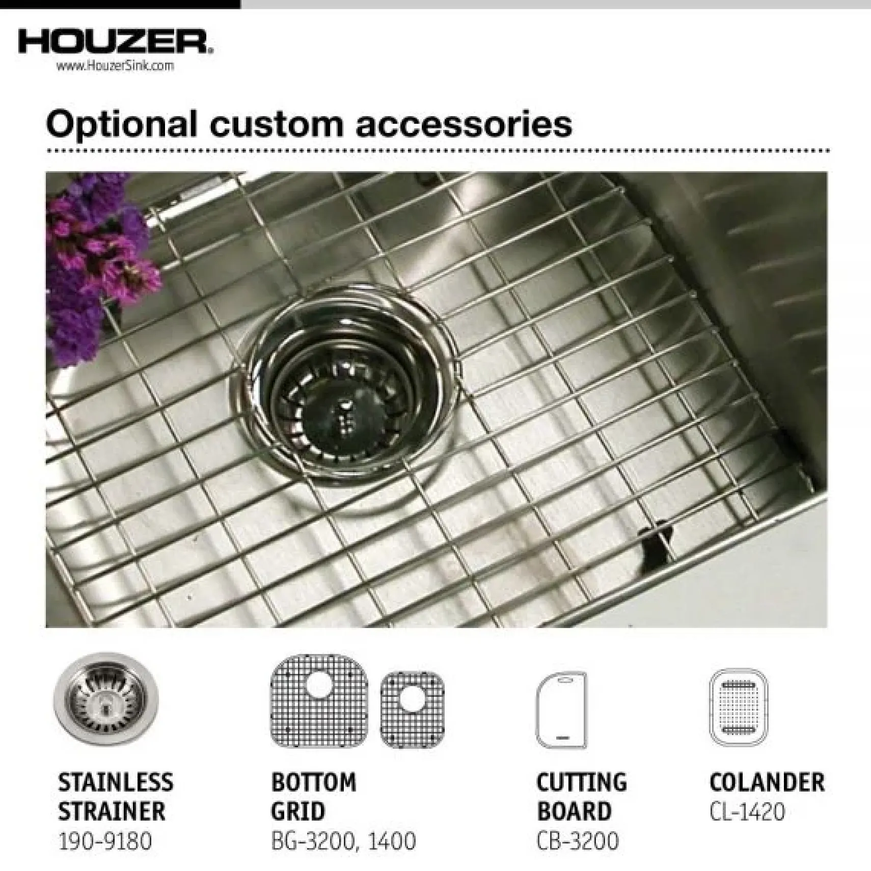 Houzer 32" Stainless Steel Undermount 70/30 Double Bowl Kitchen Sink, 18 Gauge, STC-2200SL-1