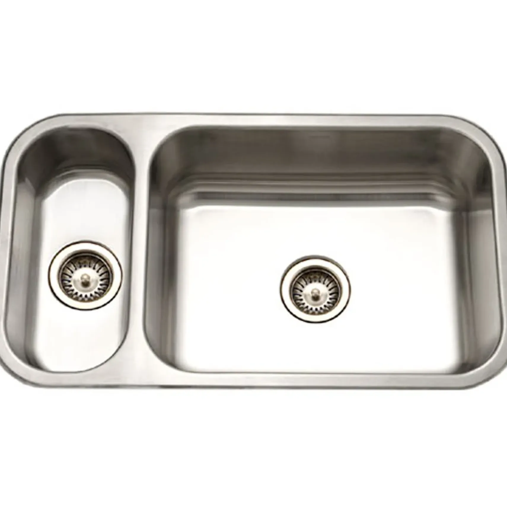 Houzer 32" Stainless Steel Undermount Double Bowl Kitchen Sink, 20 Gauge, Reversible, EHD-3118-1