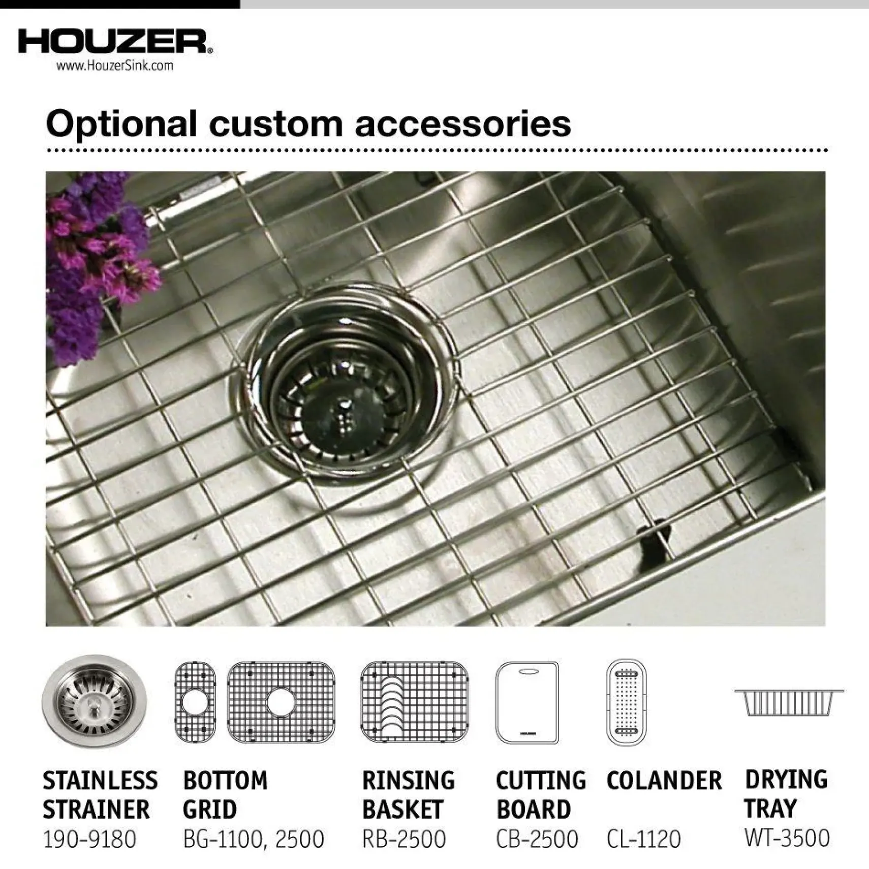 Houzer 32" Stainless Steel Undermount Double Bowl Kitchen Sink, 20 Gauge, Reversible, EHD-3118-1