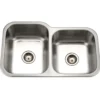 Houzer 32" Stainless Steel Undermount 60/40 Double Bowl Kitchen Sink, 18 Gauge, MEC-3220SR-1