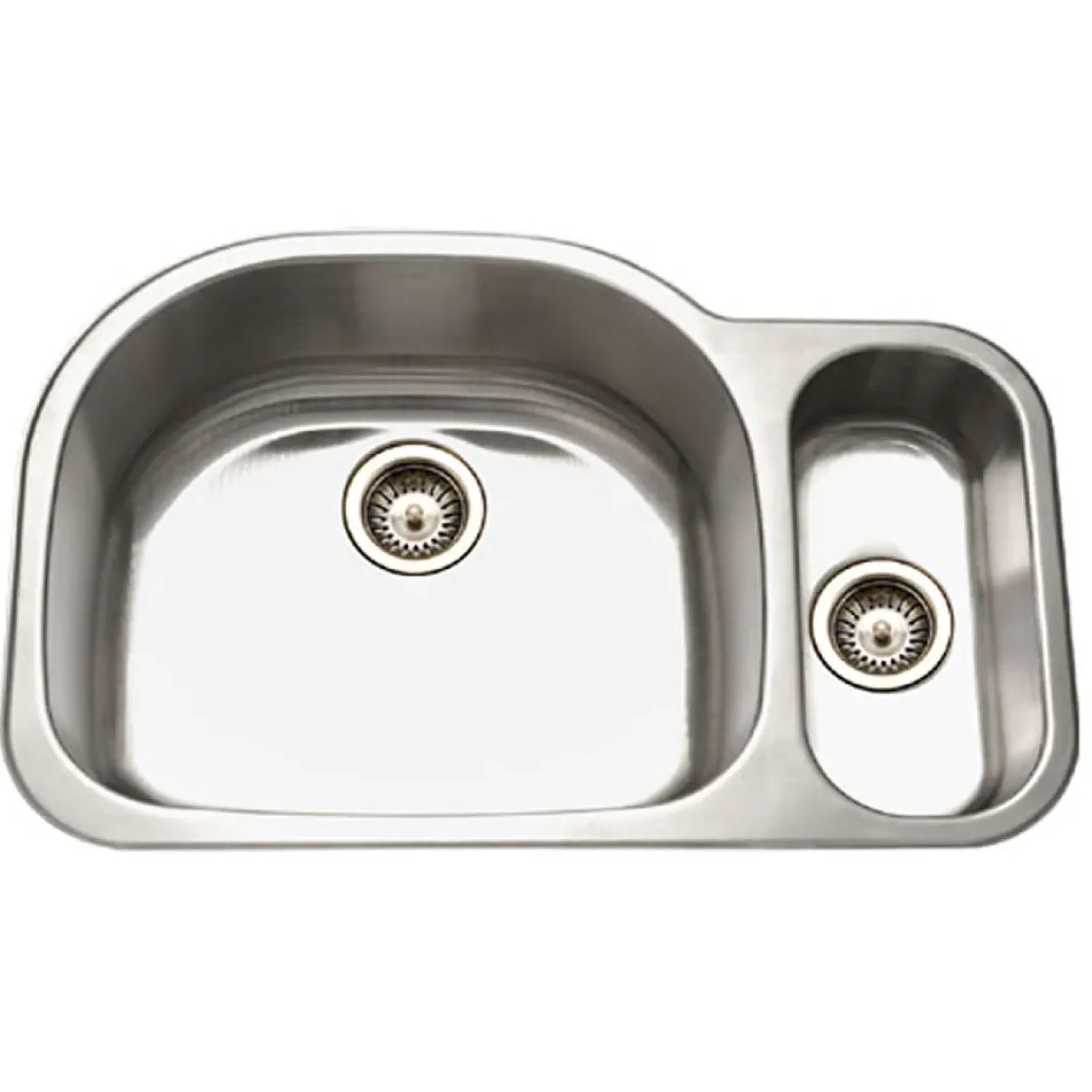 Houzer 32" Stainless Steel Undermount 80/20 Double Bowl Kitchen Sink, 18 Gauge, MG-3209SR-1