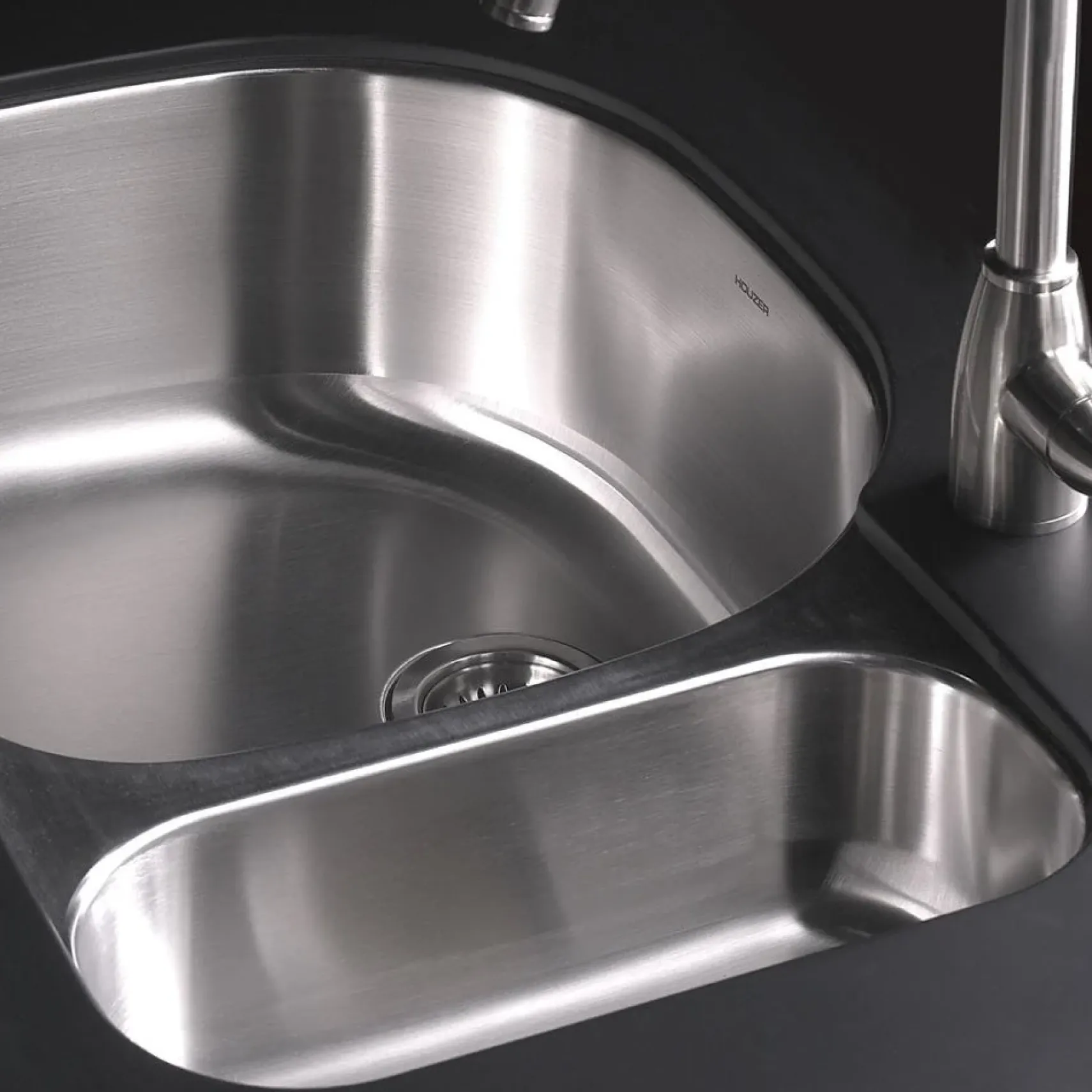 Houzer 32" Stainless Steel Undermount 80/20 Double Bowl Kitchen Sink, 18 Gauge, MG-3209SR-1