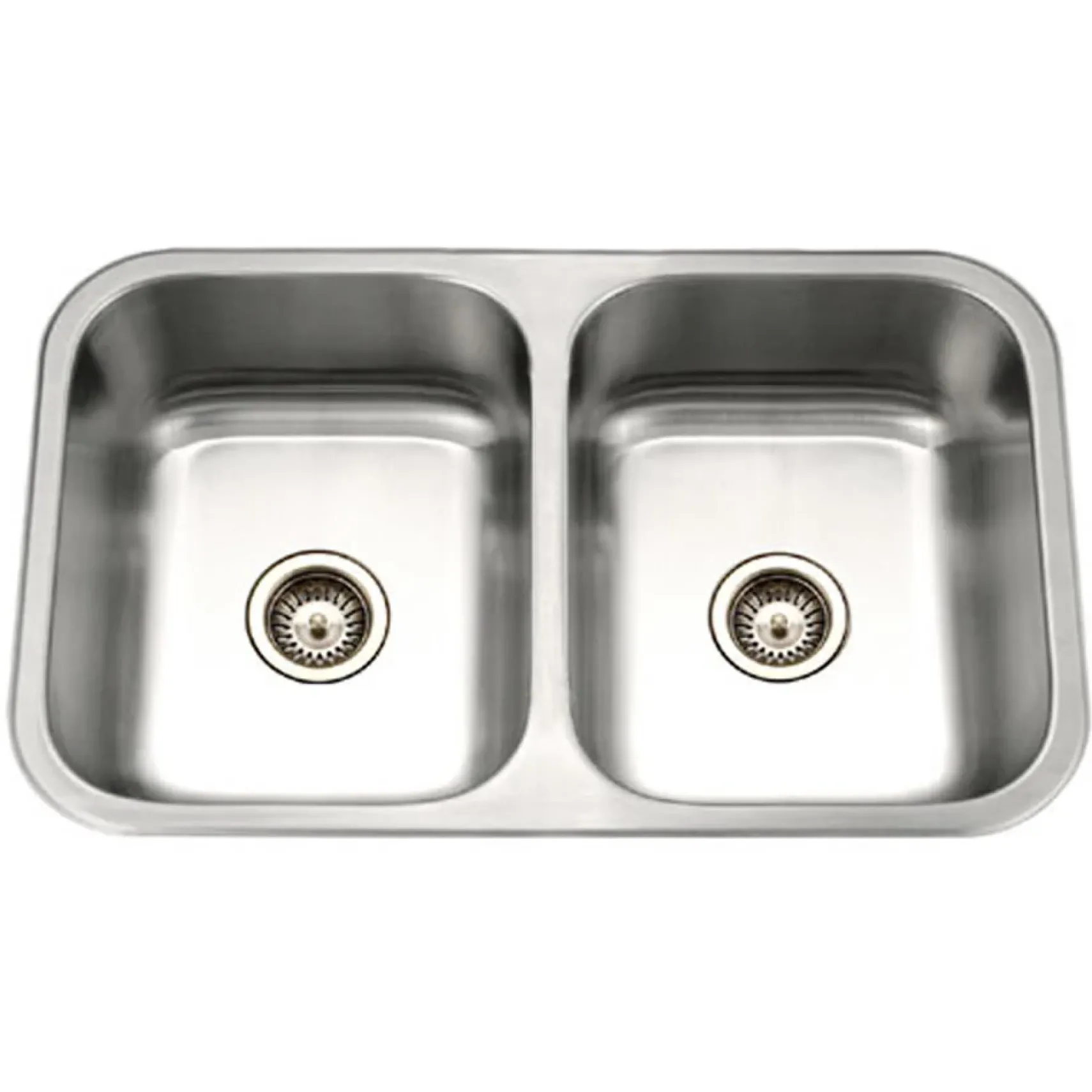 Houzer 32" Stainless Steel Undermount Large Double Bowl Kitchen Sink, 18 Gauge, MGD-3120-1
