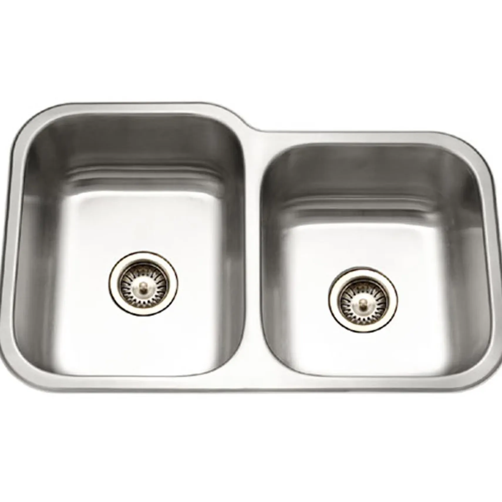 Houzer 32" Stainless Steel Undermount 60/40 Double Bowl Kitchen Sink, 20 Gauge, EC-3208SR-1