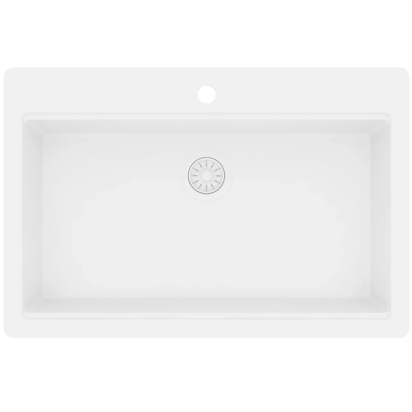 Karran 33" Drop In Quartz Composite Workstation Kitchen Sink, White, QTWS-875-WH-PK2