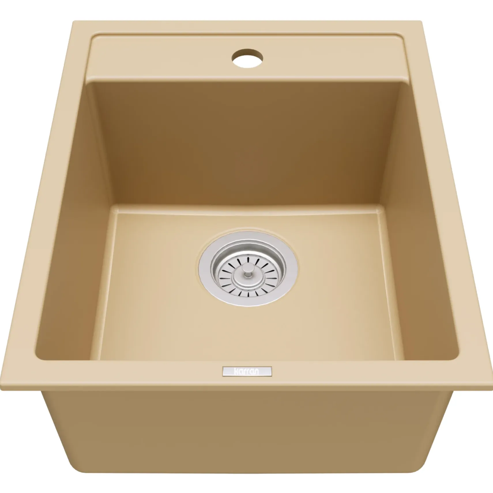 Karran 16" Drop In/Topmount Quartz Composite Kitchen Sink, Bisque, QT-825-BI