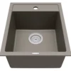 Karran 16" Drop In/Topmount Quartz Composite Kitchen Sink, Concrete, QT-825-CN