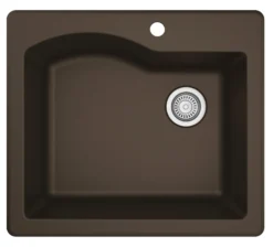 Karran 25" Drop In/Topmount Quartz Composite Kitchen Sink, Brown, QT-671-BR