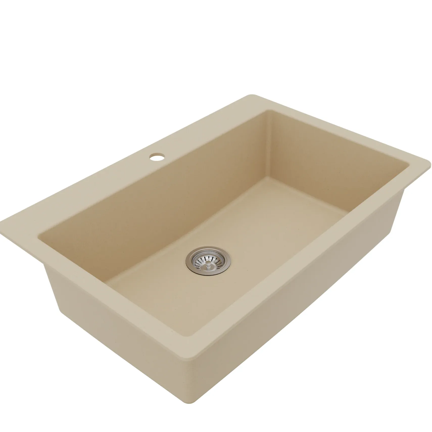 Karran 33" Drop In/Topmount Quartz Composite Kitchen Sink with Accessories, Bisque, QT-812-BI-PK1