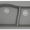 Karran 33" Drop In/Topmount Quartz Composite Kitchen Sink, 60/40 Double Bowl, Grey, QT-630-GR