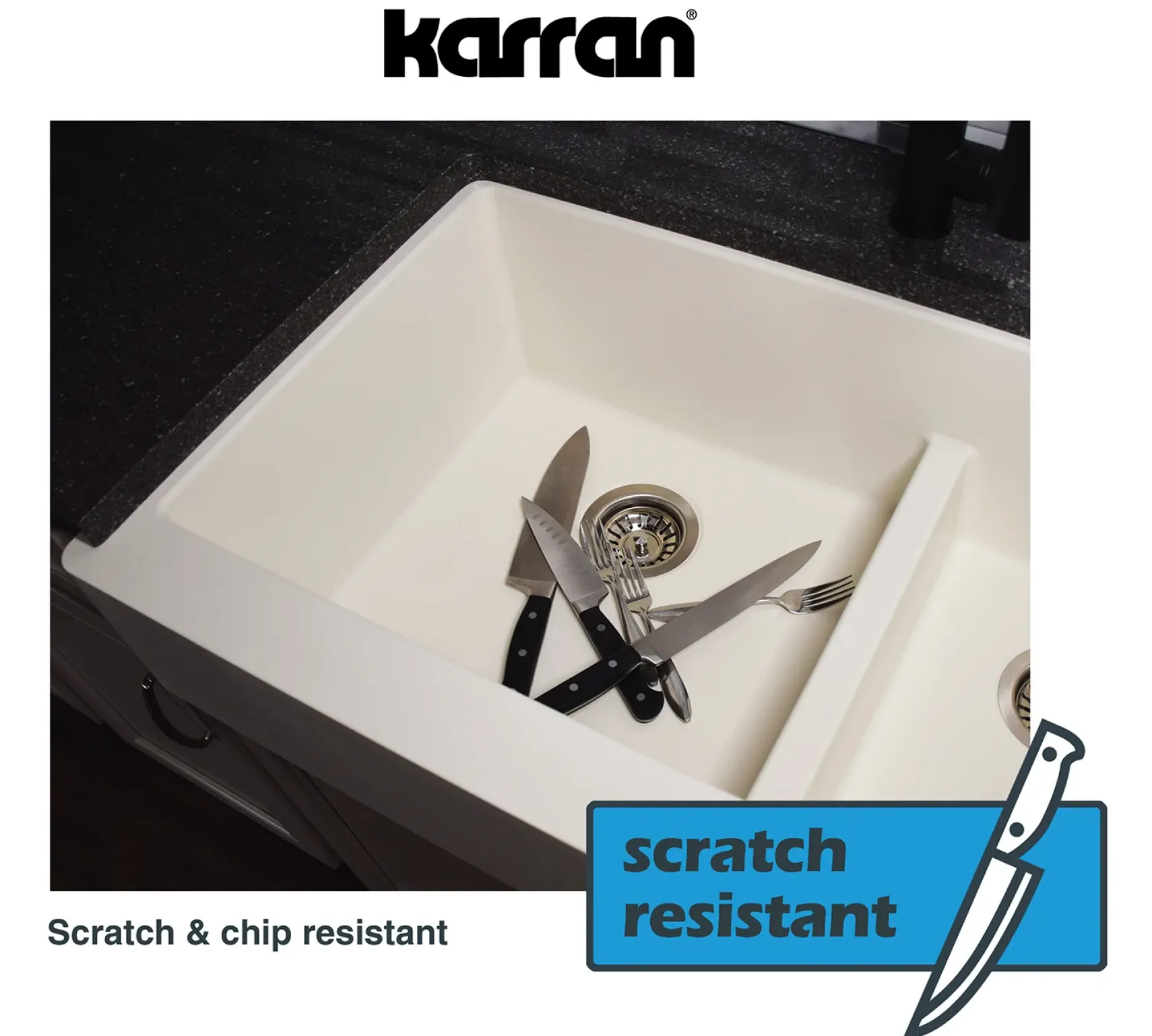 Karran 33" Drop In/Topmount Quartz Composite Kitchen Sink, 60/40 Double Bowl, Grey, QT-630-GR