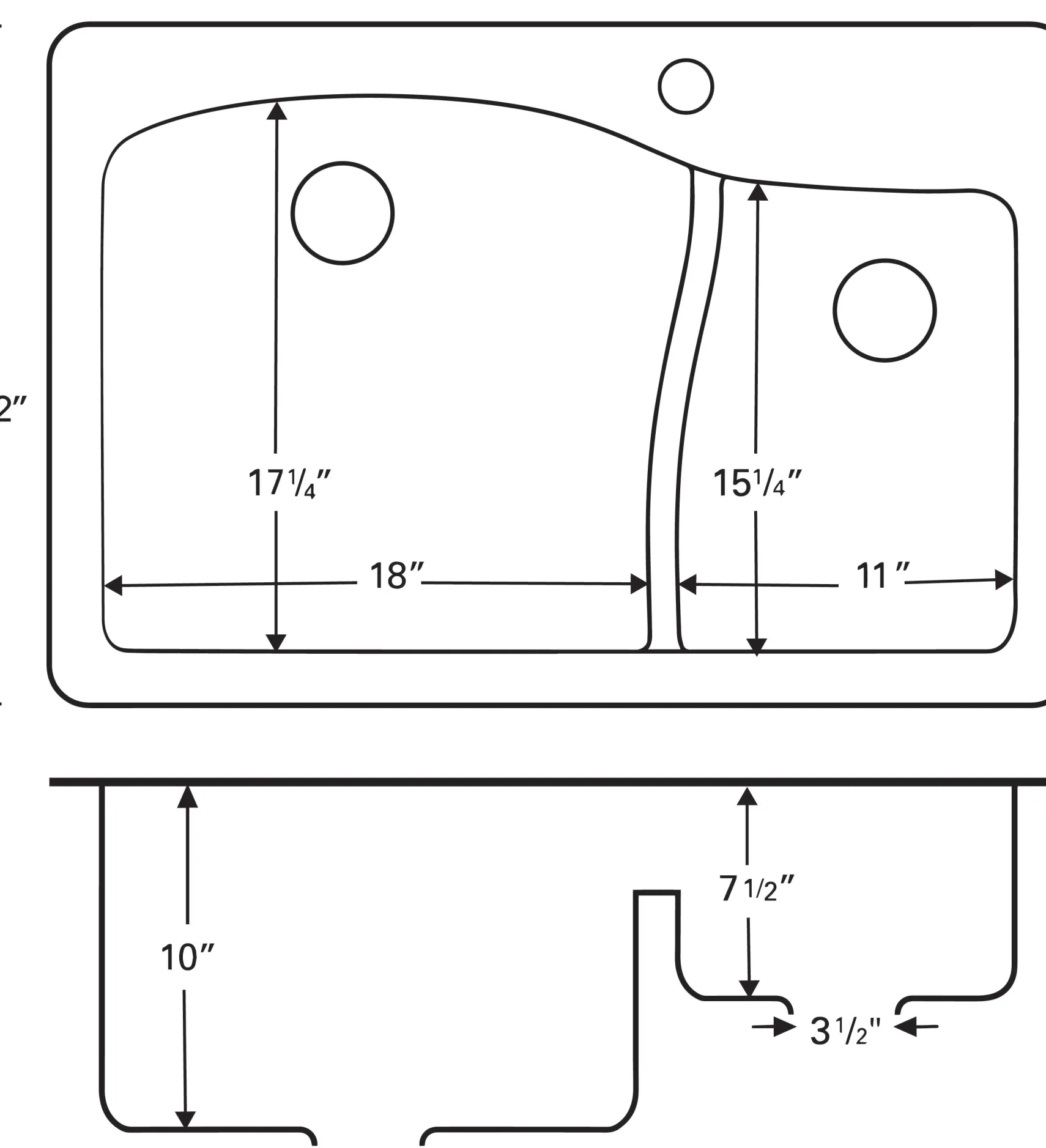 Karran 33" Drop In/Topmount Quartz Composite Kitchen Sink, 60/40 Double Bowl, Grey, QT-630-GR
