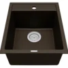 Karran 16" Drop In/Topmount Quartz Composite Kitchen Sink, Brown, QT-825-BR