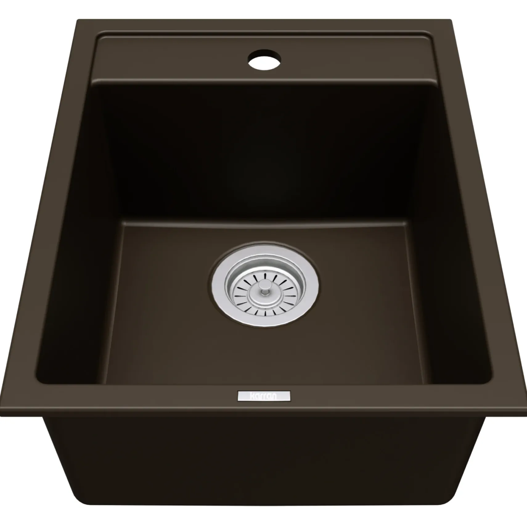 Karran 16" Drop In/Topmount Quartz Composite Kitchen Sink, Brown, QT-825-BR