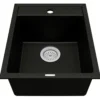 Karran 16" Drop In/Topmount Quartz Composite Kitchen Sink, Black, QT-825-BL