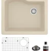 Karran 25" Drop In/Topmount Quartz Composite Kitchen Sink, Bisque, QT-671-BI-PK1