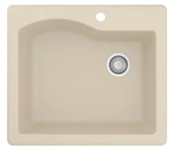 Karran 25" Drop In/Topmount Quartz Composite Kitchen Sink, Bisque, QT-671-BI-PK1