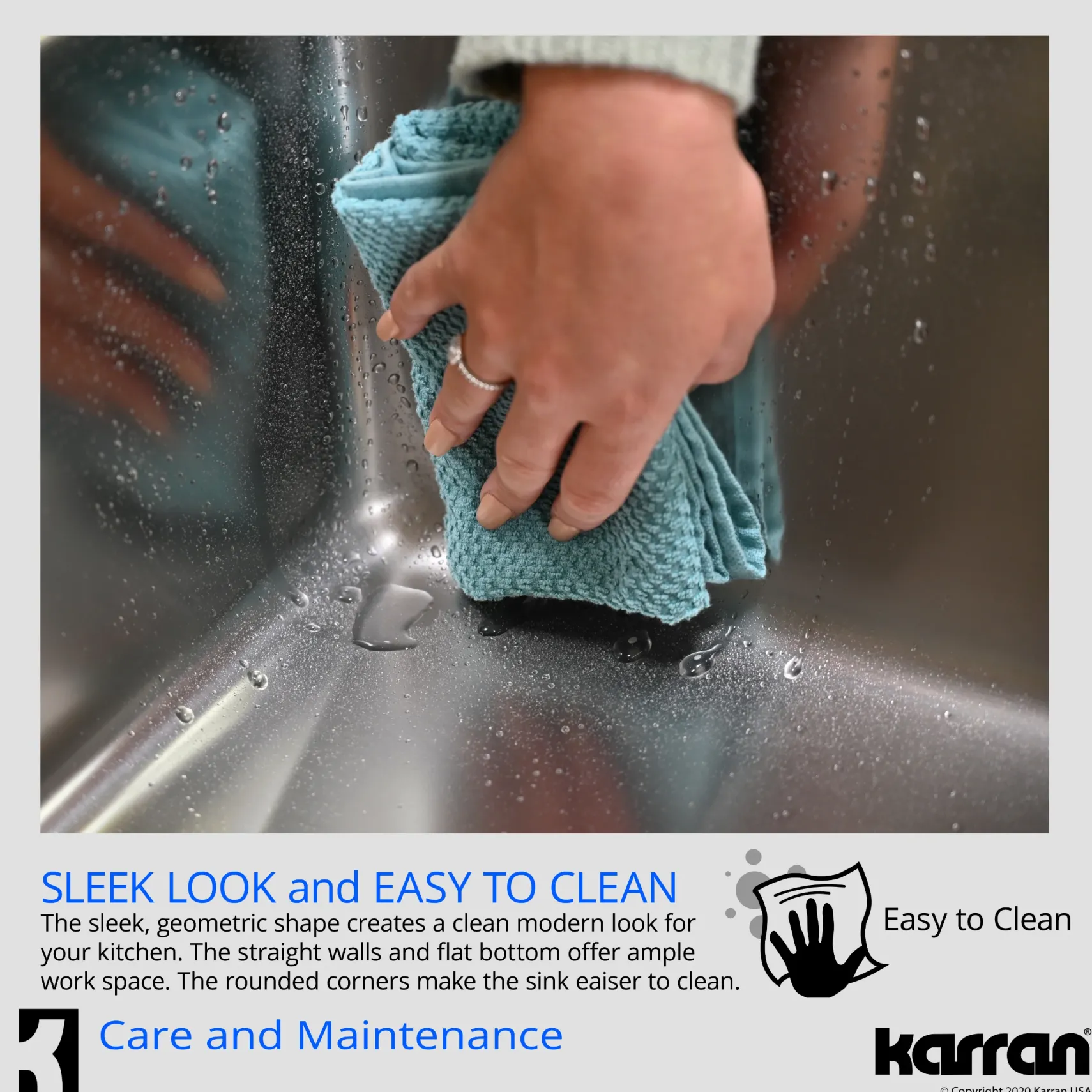 Karran 12" Rectangular Stainless Steel Bar/Prep Sink, 18 Gauge, U-1113