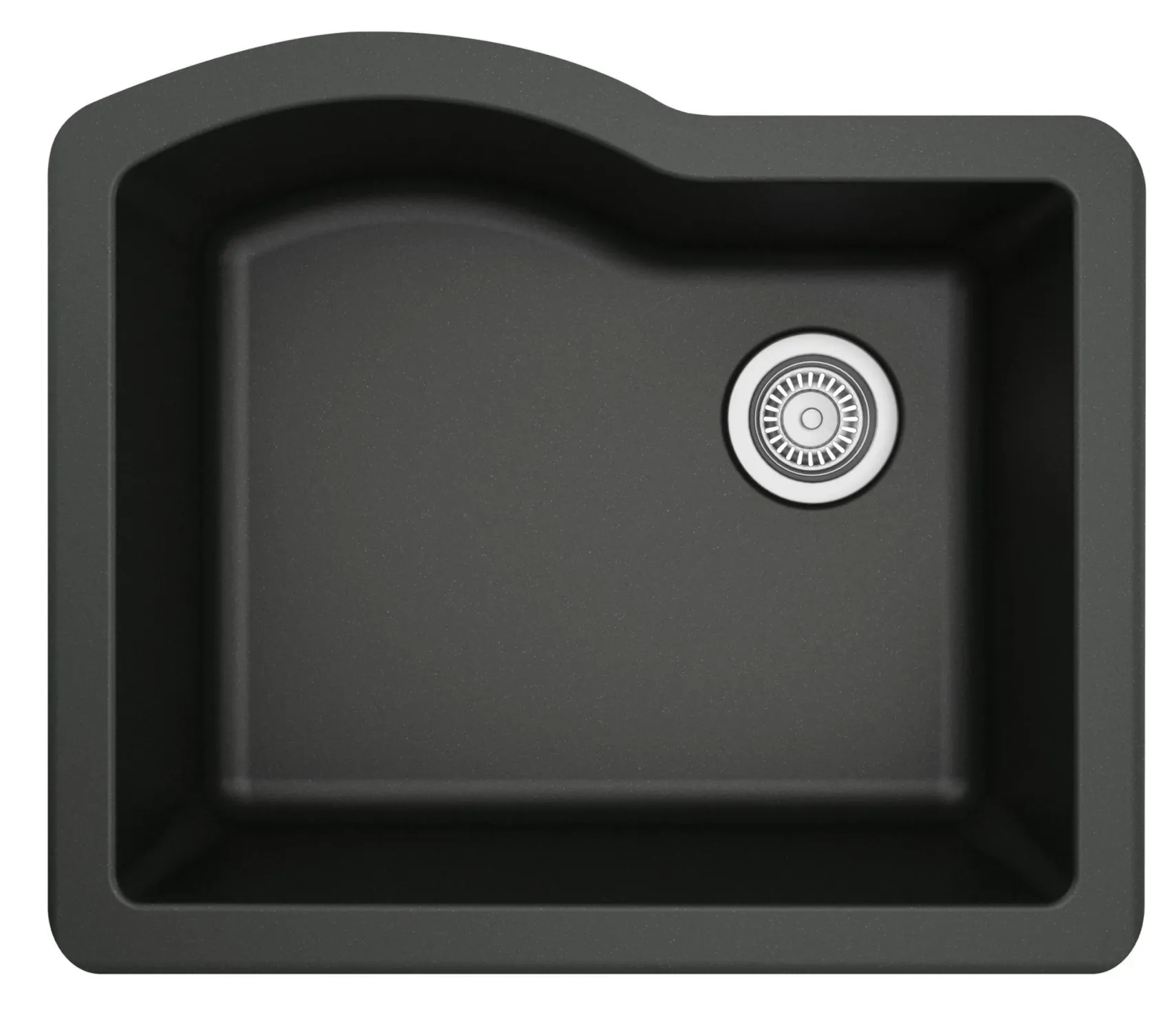 Karran 24" Undermount Quartz Composite Kitchen Sink, Black, QU-671-BL-PK1