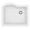 Karran 24" Undermount Quartz Composite Kitchen Sink, White, QU-671-WH