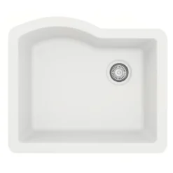 Karran 24" Undermount Quartz Composite Kitchen Sink, White, QU-671-WH