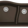 Karran 32" Undermount Quartz Composite Kitchen Sink, 60/40 Double Bowl, Brown, QU-630-BR
