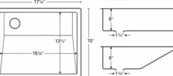 Karran 17.25" x 15" Rectangular Undermount Stainless Steel Bathroom Sink, 18 Gauge, UV-1816