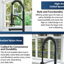Karran Adlington 1.8 GPM Single Lever Handle Lead-free Brass ADA Kitchen Faucet, Pull-Down, Matte Black, KKF360MB