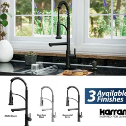 Karran Adlington 1.8 GPM Single Lever Handle Lead-free Brass ADA Kitchen Faucet, Pull-Down, Matte Black, KKF360MB