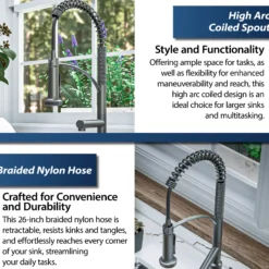 Karran Adlington 1.8 GPM Single Lever Handle Lead-free Brass ADA Kitchen Faucet, Pull-Down, Gunmetal Grey, KKF360GG