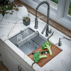 Karran Adlington 1.8 GPM Single Lever Handle Lead-free Brass ADA Kitchen Faucet, Pull-Down, Gunmetal Grey, KKF360GG
