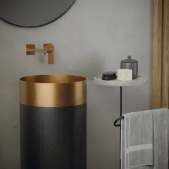 Karran Alberton 1.5 GPM Single Lever Handle Lead-free Brass ADA Bathroom Faucet, Wall Mounted, Brushed Copper, KBF620BC