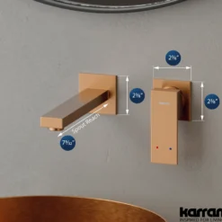 Karran Alberton 1.5 GPM Single Lever Handle Lead-free Brass ADA Bathroom Faucet, Wall Mounted, Brushed Copper, KBF620BC
